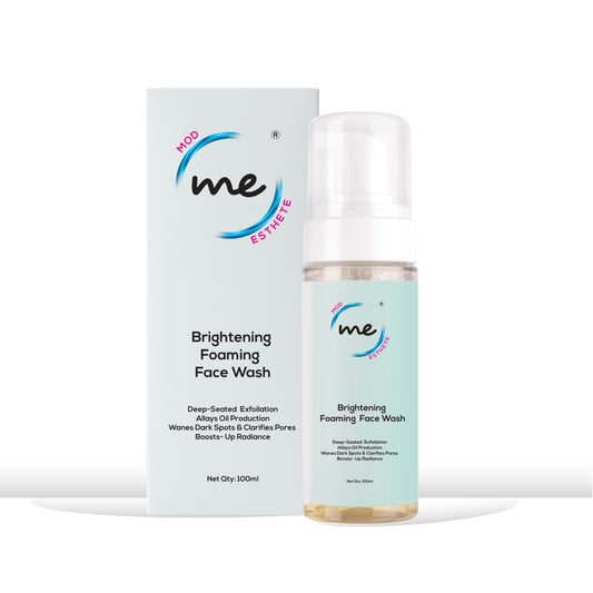 Mod Esthete ME Brightening Foam Face Wash | With 1% Salicylic Acid, Kojic Acid, Lactic Acid & Vitamin C | Exfoliating, Oil Control & Pigmentation Cleanser | For Oily & Acne-Prone Skin – 100ml